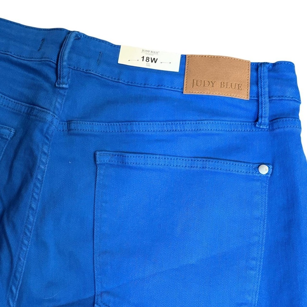 Judy Blue High Waist Skinny Jeans NWT Plus Size 18W Royal Blue Cobalt Stretch - Picture 5 of 8
